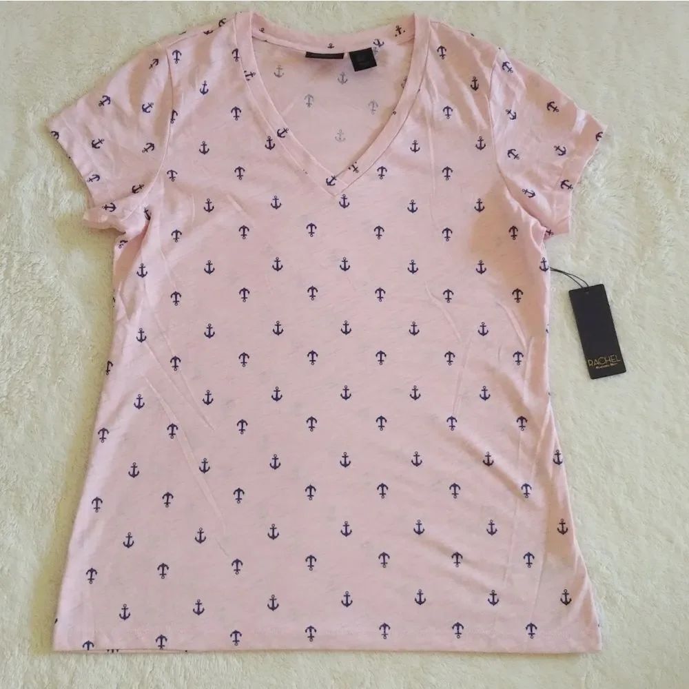 Rachel Roy Tiny Blue💙 Anchors⚓ Slim Fit Tee